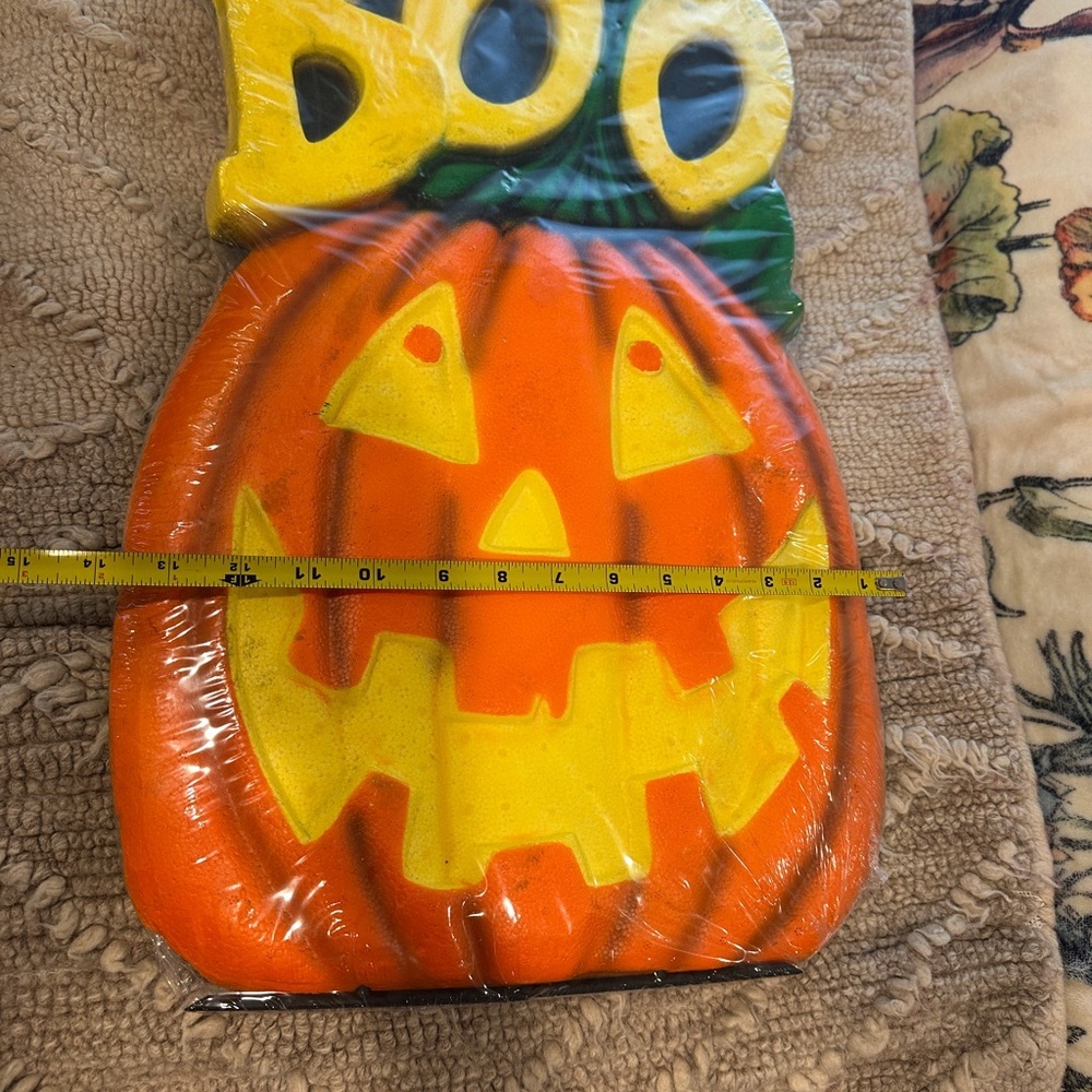 Vintage Halloween Pumpkin Boo Sign for yard - Picture 2 of 5